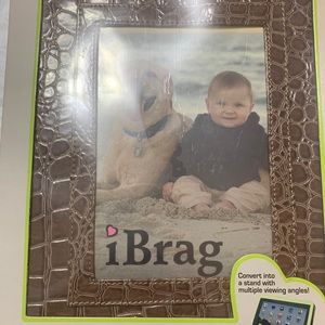Braggables IPAD case brown croco vegan built in stand IPad 1 & 3 NIB fun gift